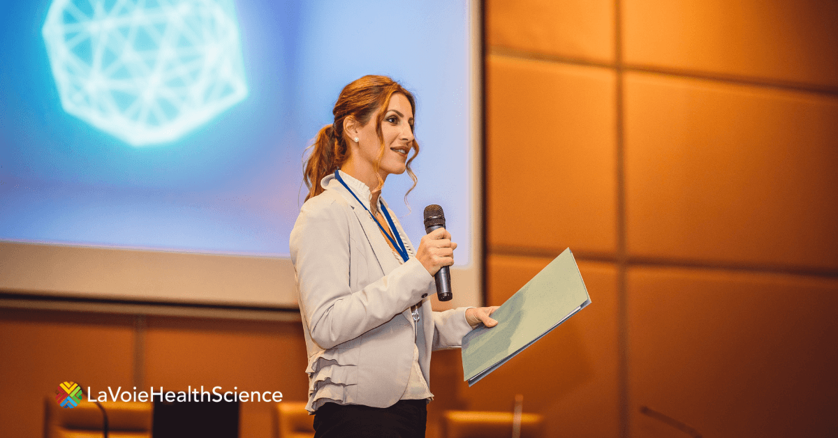woman giving a speech